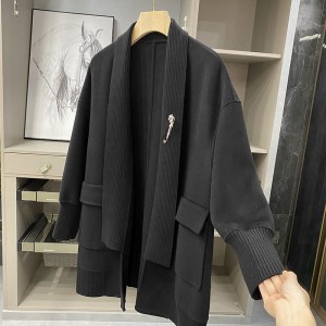 Knitted double-sided wool coat for women Y0138