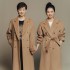 High-end 101801 camel double cashmere coat for women