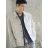 Spring new imported hollow yarn with wrinkles short tooling jacket men's casual lapel spring and autumn men's jacket